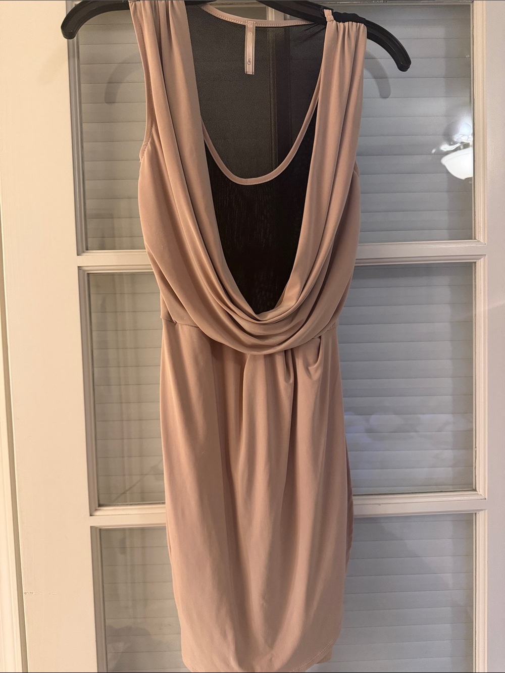 Draped Scoop-Back Cocktail Dress - Blush